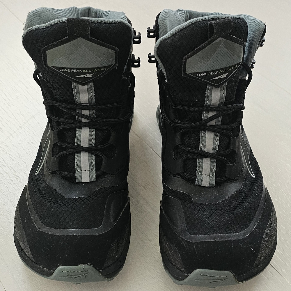 ALTRA WOMENS LONE PEAK ALL-WEATHER MID BOOTS SIZE 7 BLACK HIKING AL0A4VRA000 - Picture 5 of 7